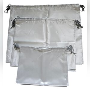 Dust Bags With Draw String, 18 Silver Satin/Silk Bags. New!